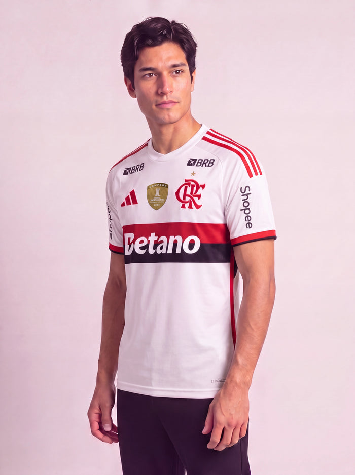 Camisa Jogador Flamengo Branca II com Path + Todos patrocinadores 26/27