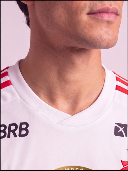 Camisa Jogador Flamengo Branca II com Patch + Todos patrocinadores 26/27