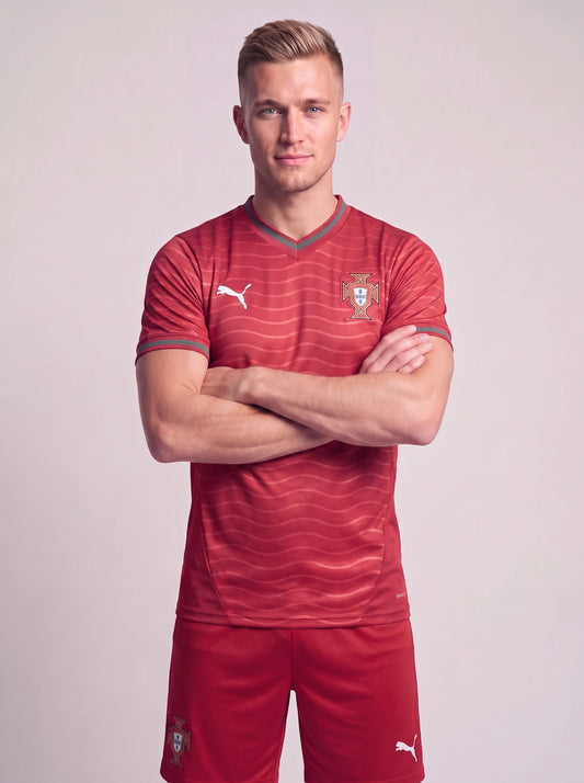 Kit Camisa e Short Portugal Vermelho I 26/27