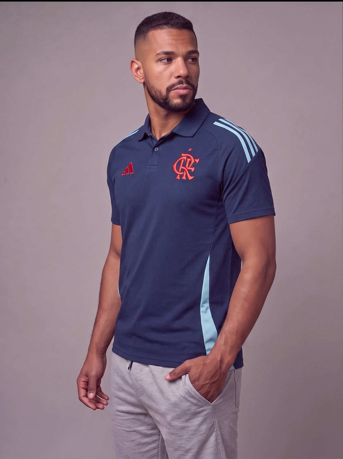 Camisa Flamengo Polo Azul Escuro