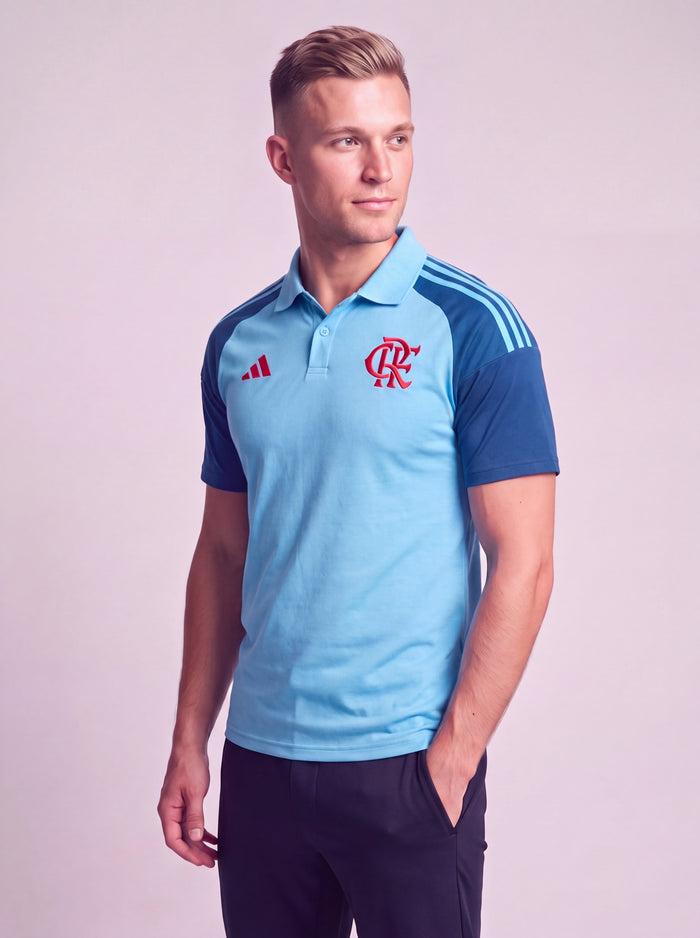 Camisa Flamengo Polo Azul Claro