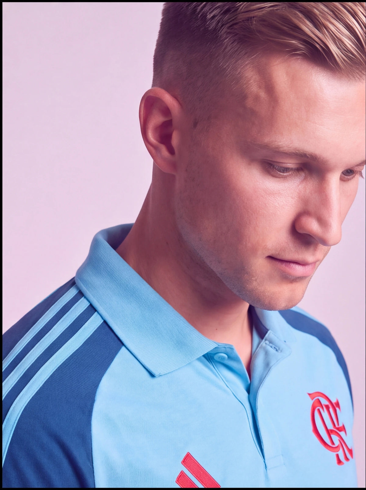 Camisa Flamengo Polo Azul Claro