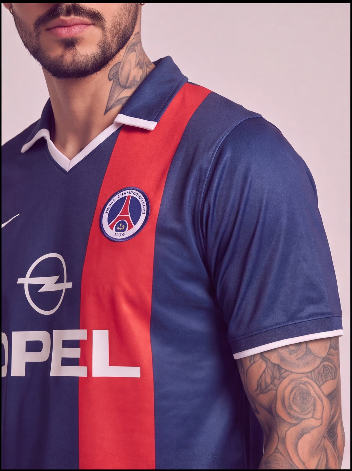 Camisa Retrô PSG I Azul com Vermelho 2001/02