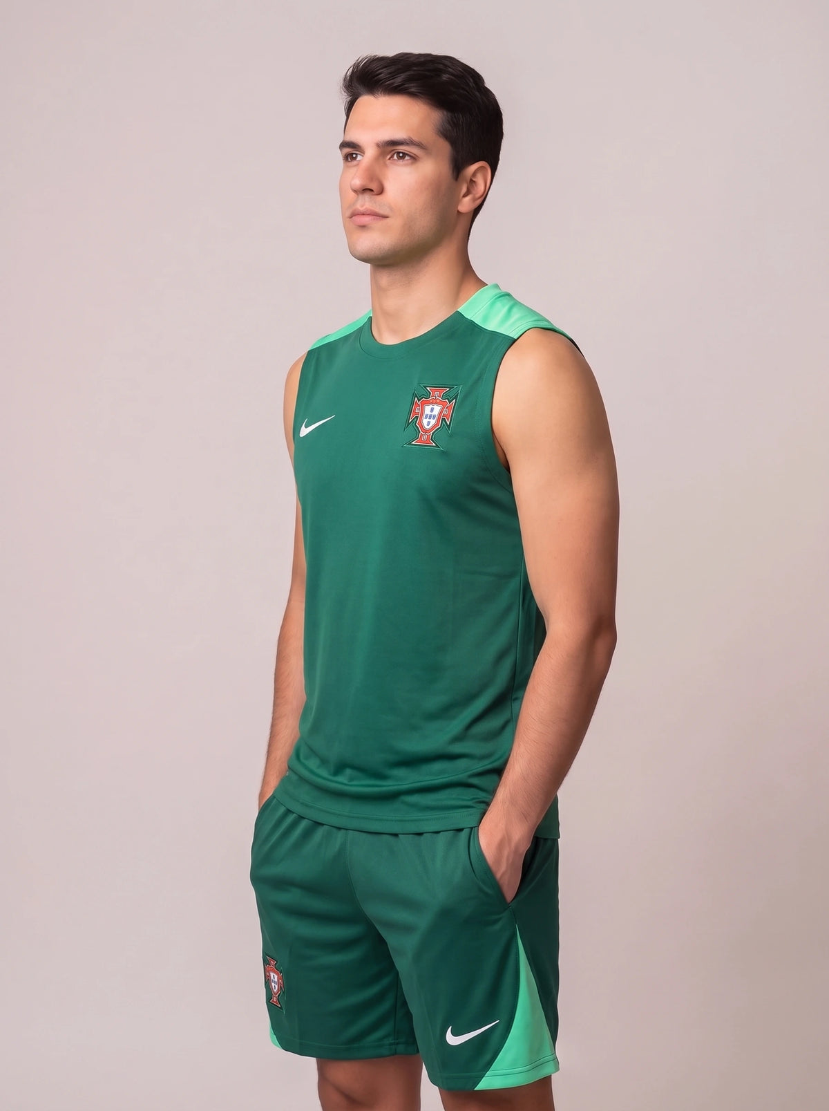 Kit Regata e Short Portugal Treino Verde
