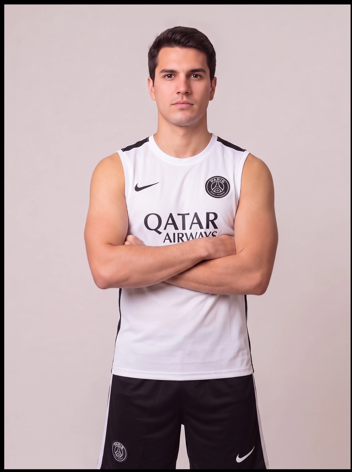 Kit Regata e Short PSG Branco Treino