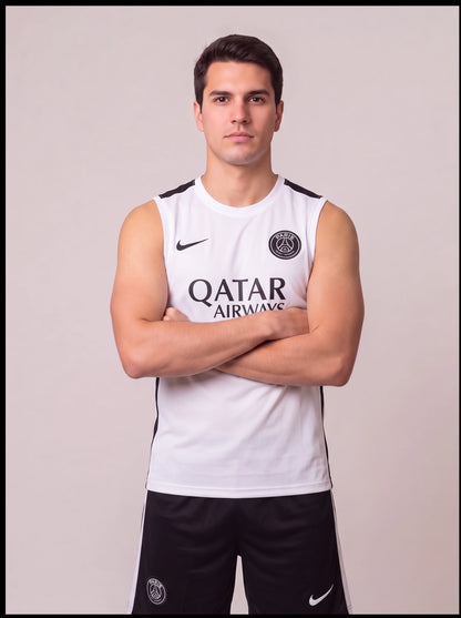 Kit Regata e Short PSG Branco Treino