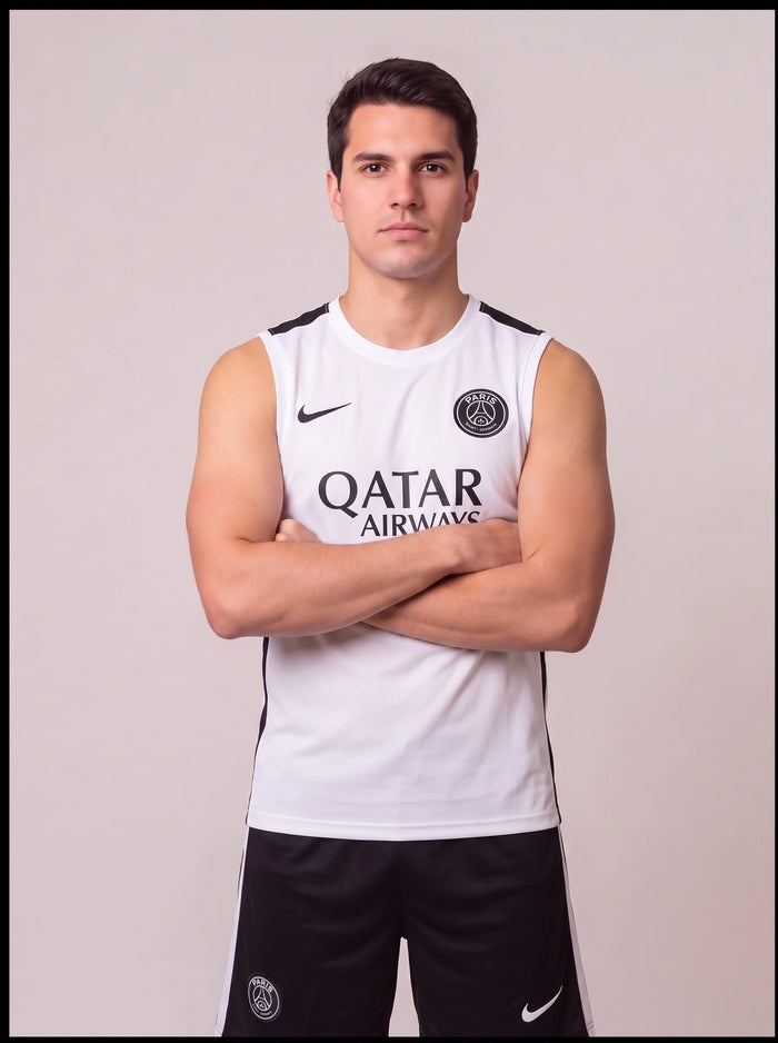 Kit Regata e Short PSG Branco Treino