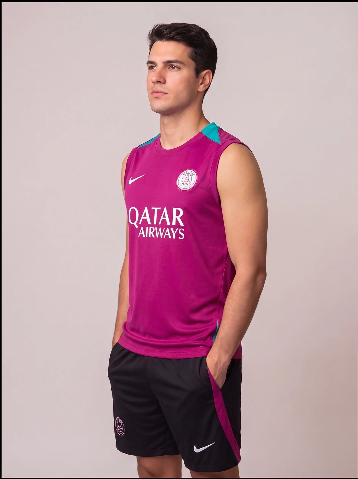 Kit Regata e Short PSG Treino Roxo