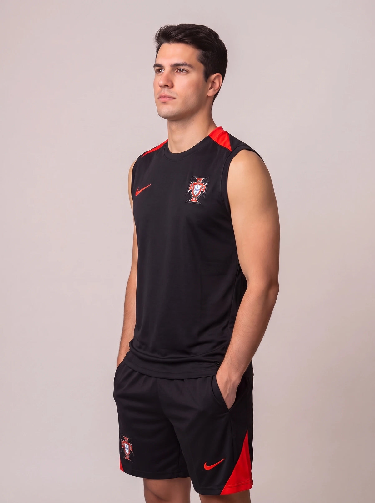 Kit Regata e Short Portugal Preta