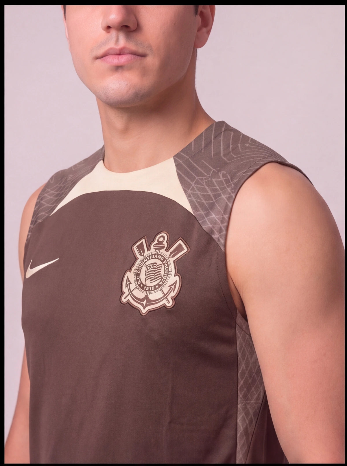 Kit Regata e Short Corinthians Treino Marrom