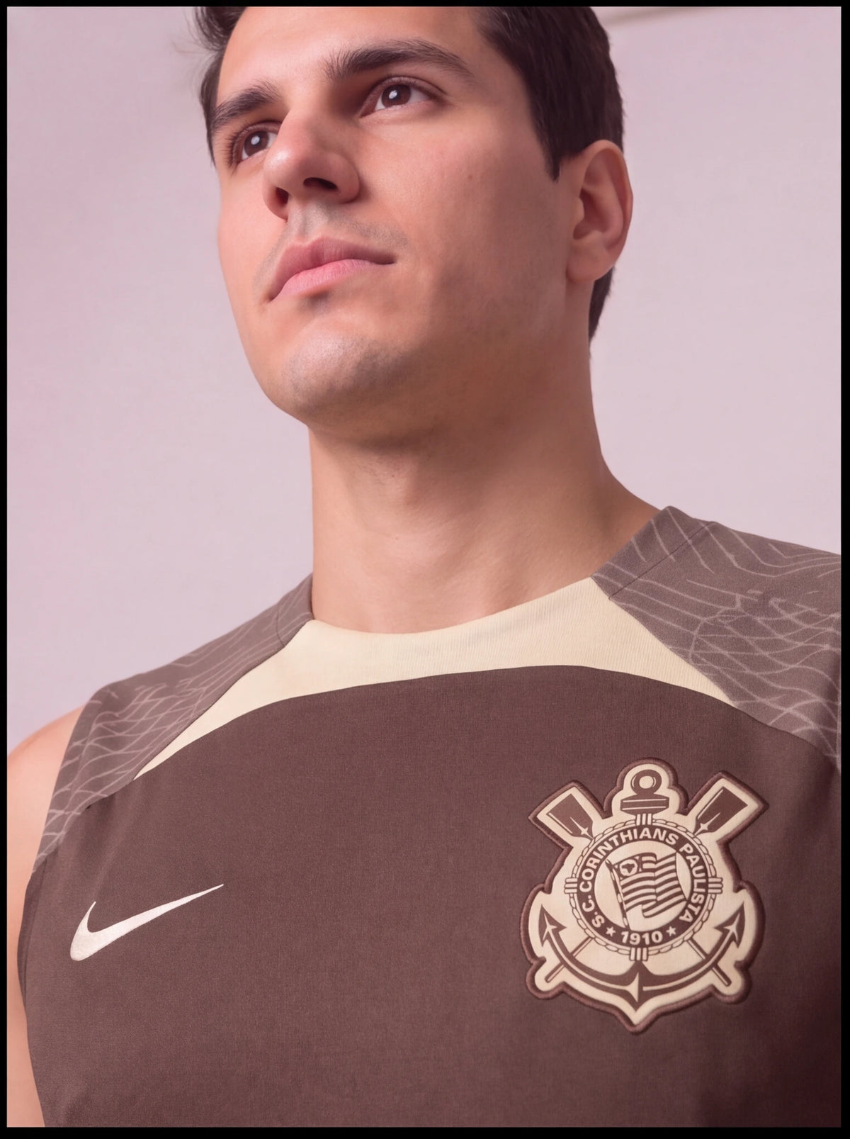 Kit Regata e Short Corinthians Treino Marrom