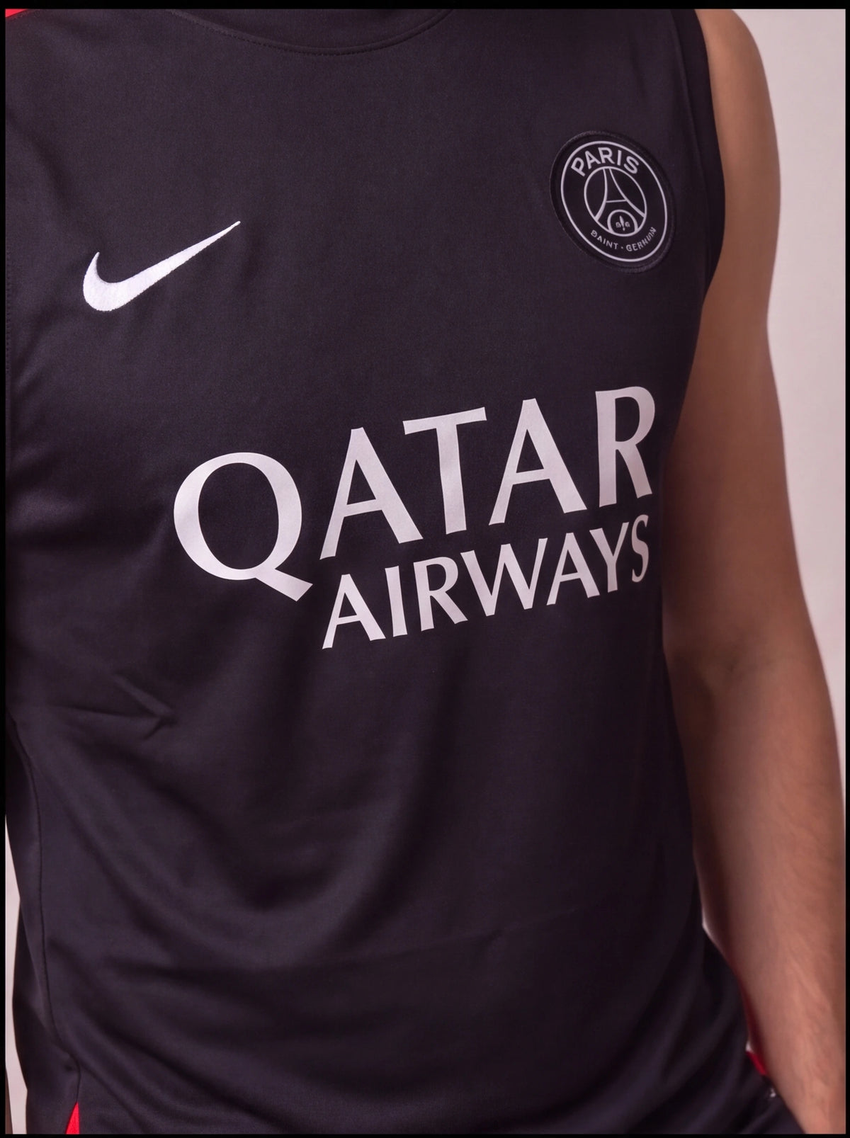 Kit Regata e Short PSG Preto Treino