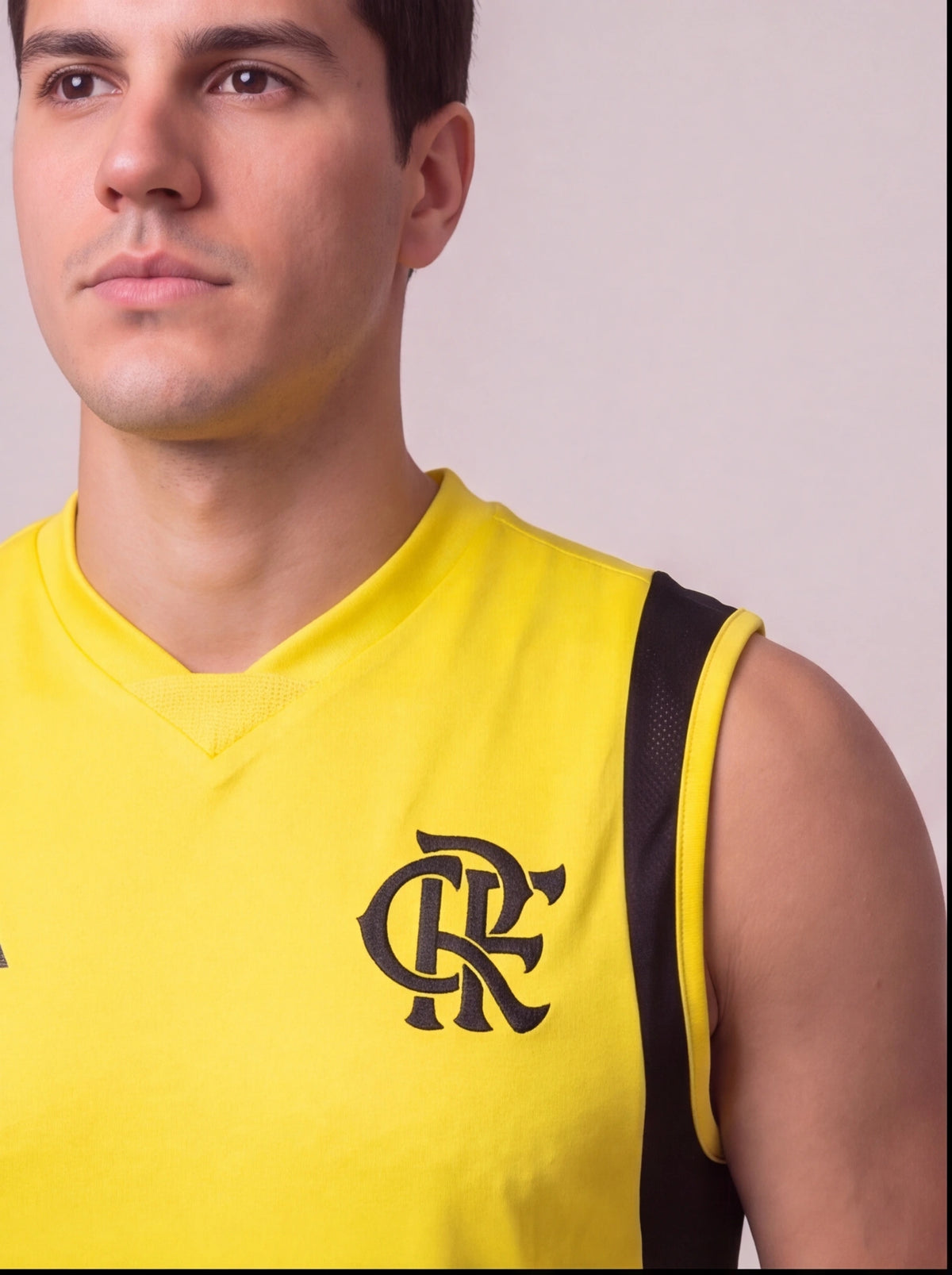 Kit Regata e Short Flamengo Treino Amarelo
