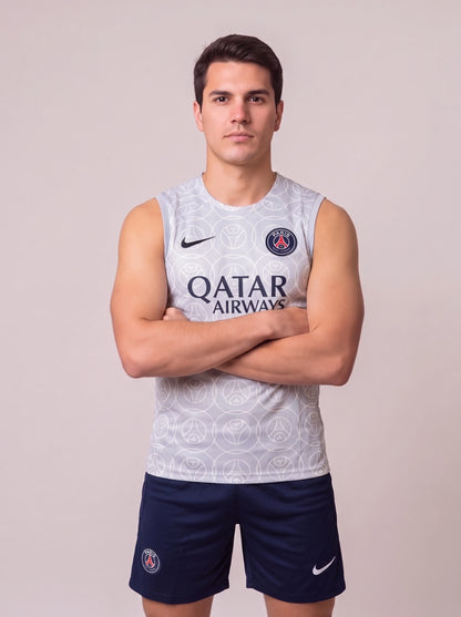 Kit Regata e Short Treino PSG Cinza
