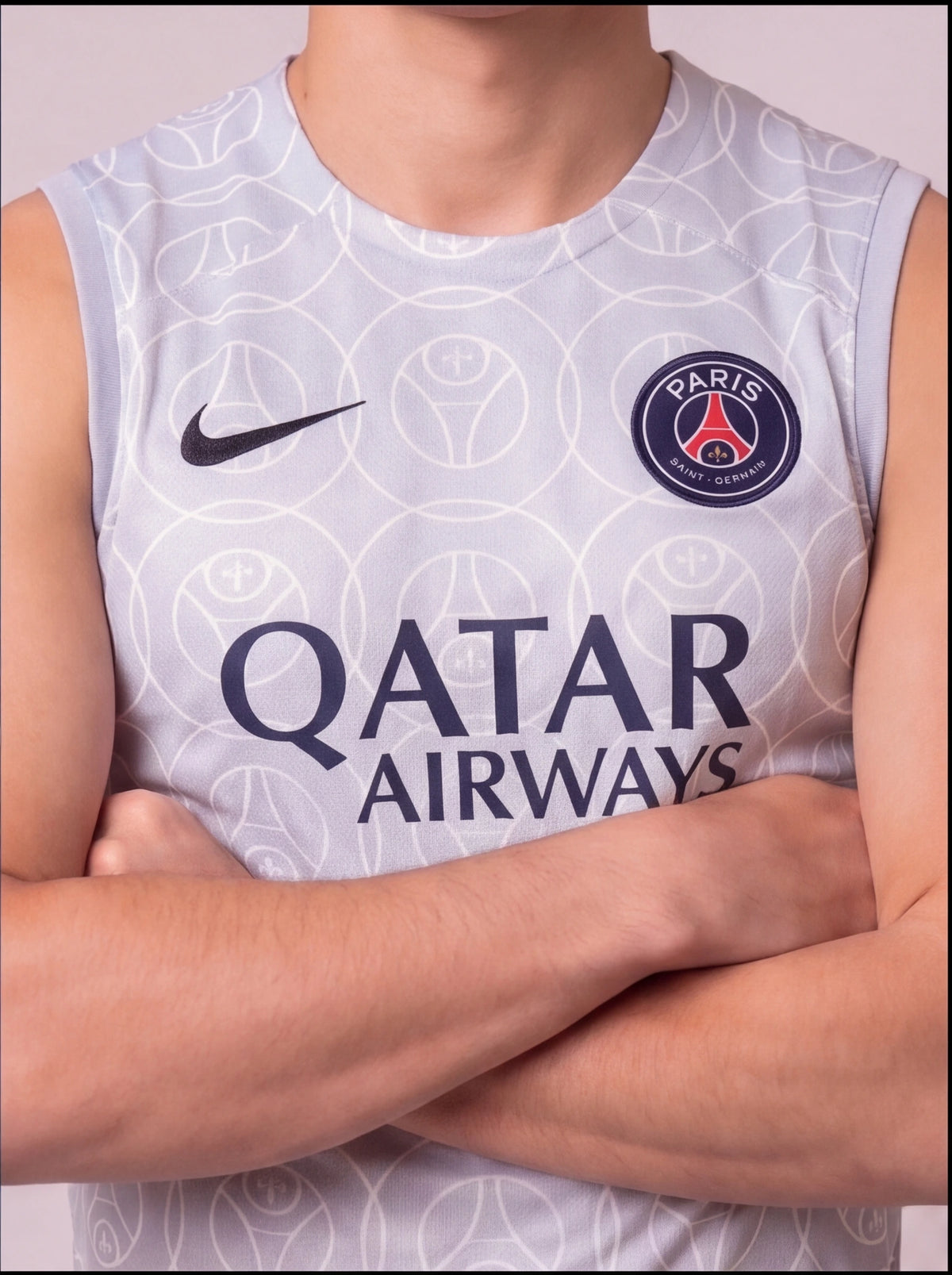 Kit Regata e Short Treino PSG Cinza
