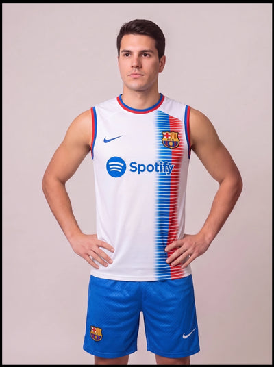 Kit Regata e Short Barcelona Branca 2024/25