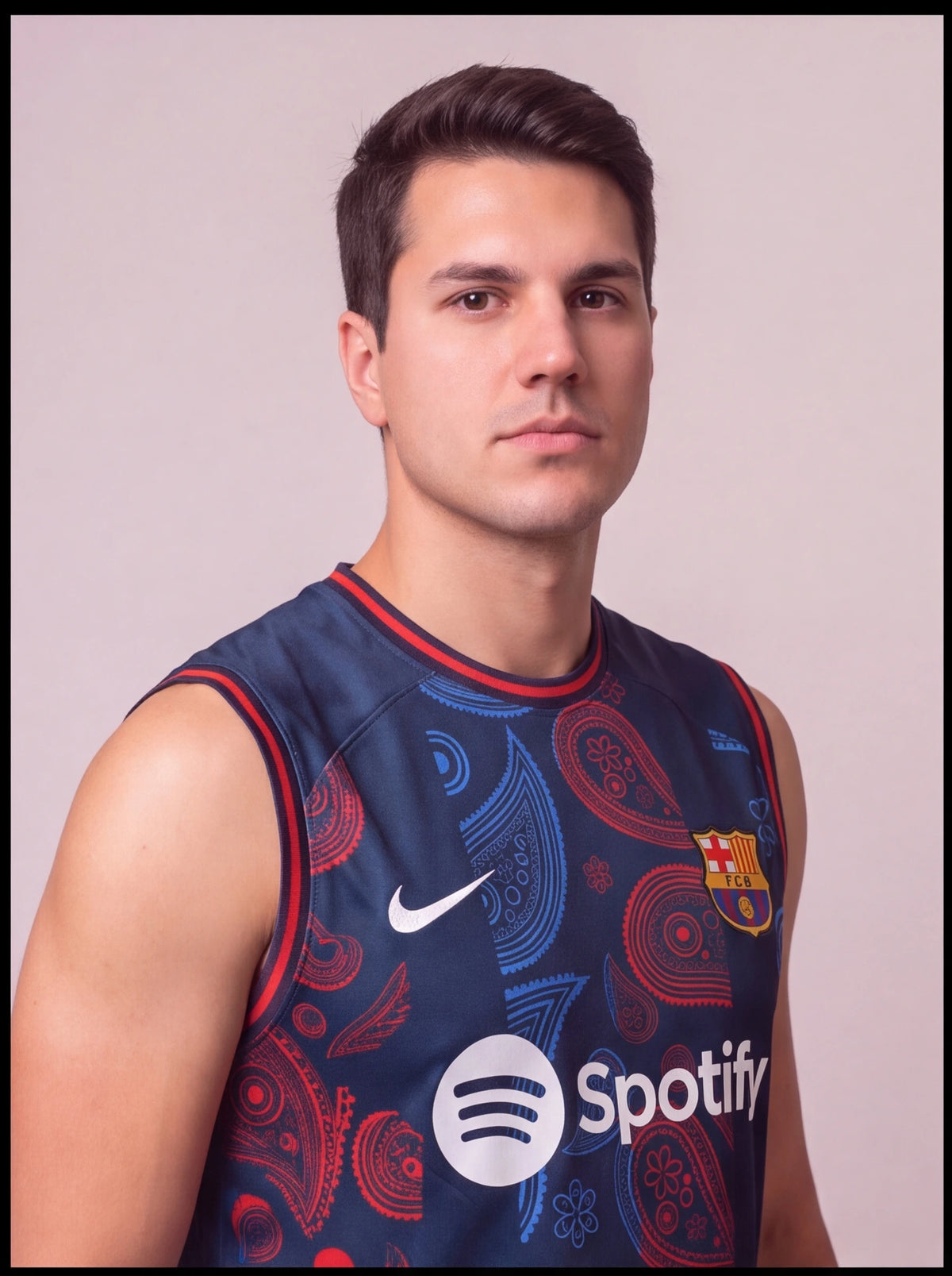 Kit Regata e Short Barcelona Pré-Jogo Azul 2024/25